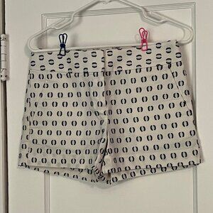 Loft women's shorts white polka dot leopard animal print preppy cotton size 0